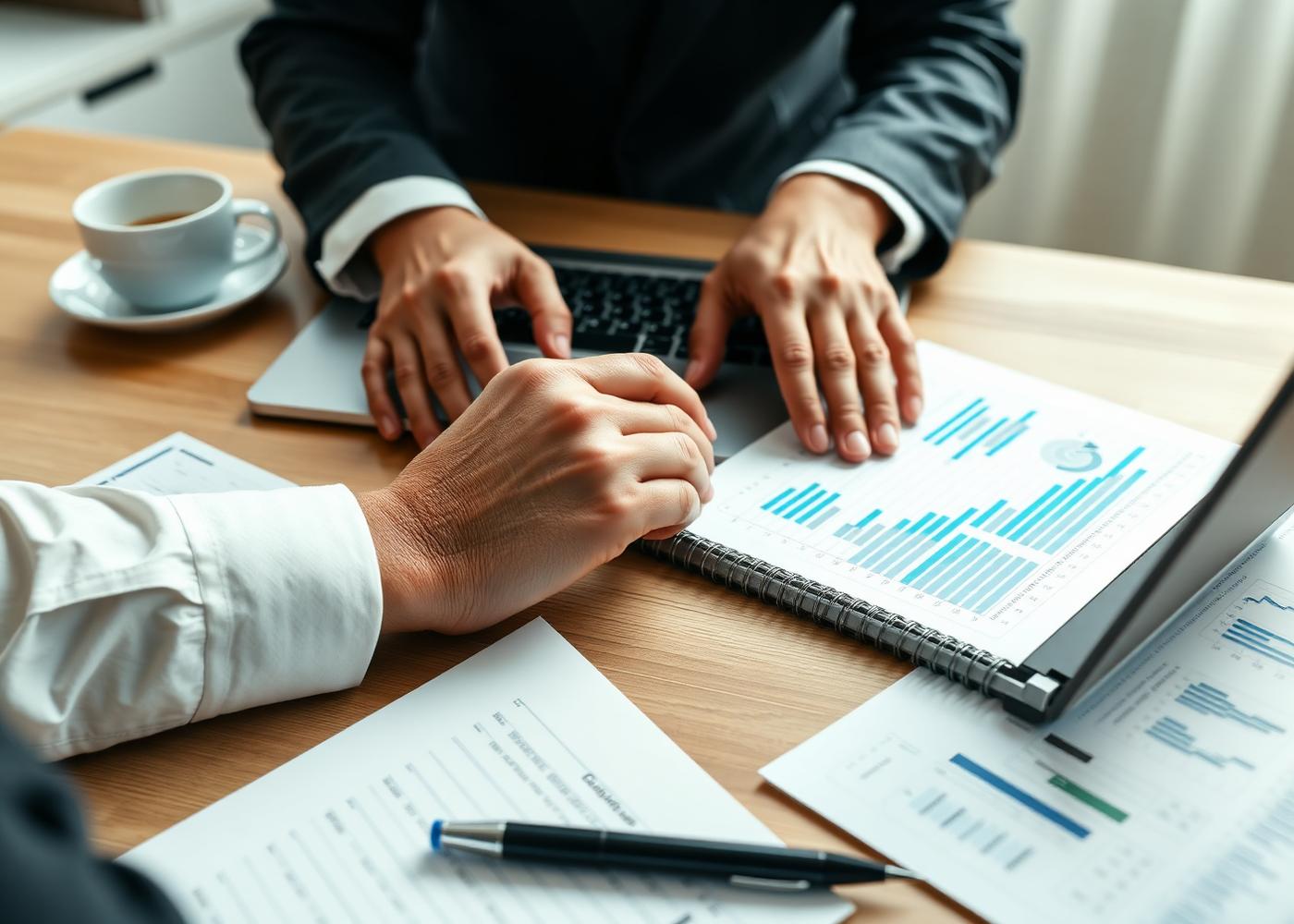 Reviewing financial reports and management dashboards